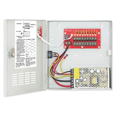 Seco-Larm Enforcer 12VDC Switching CCTV Power Supply, 9 Outputs, 10A